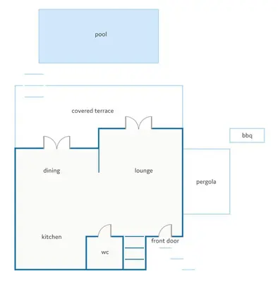 a floor plan of a house at Villa Rhodes Sea View by Villa Plus in Ixia