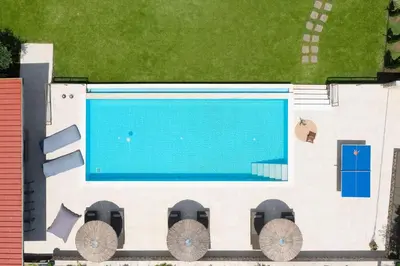 an overhead view of a swimming pool at GGA Albatross Villa in Afantou