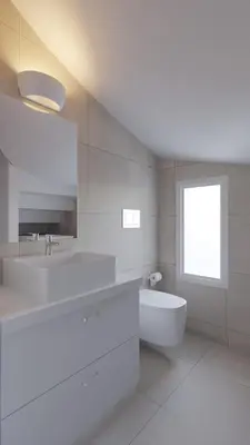a white bathroom with a sink and a toilet at OSSIANO POOL VILLAS, Heating Pool, 2 min drive to Haraki Beach & 10 to Lindos in Haraki