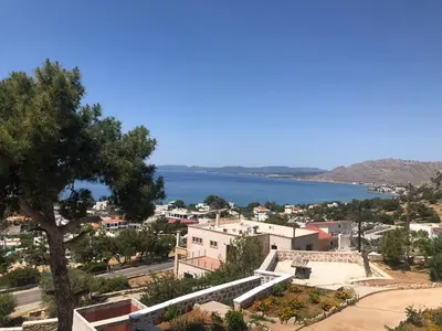 a view of a town with a lake at Karpathios Studios Pefkos in Pefki Rhodes