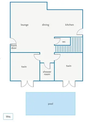a floor plan of a house at Villa Paleos Sunset by Villa Plus in Ialyssos