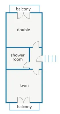 a drawing of a floor plan of a house at Villa Alcyone Seastone by Villa Plus in Kiotari