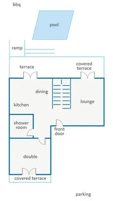 a block diagram of a house at Villa Chloe Seastone by Villa Plus in Kiotari