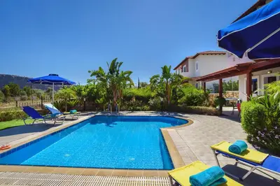 an image of a swimming pool in a villa at Villa Christina Rhodes by Villa Plus in Líndos