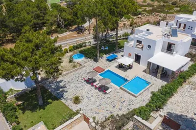 an aerial view of a villa with a swimming pool at Villa Despina by Villa Plus in Pefki Rhodes