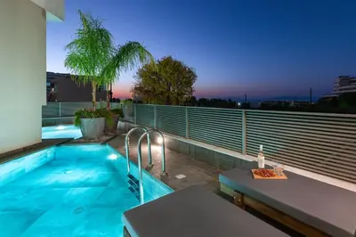 a swimming pool on the roof of a building at ANIMA DEL SOL ( LEVANTA ) in Ixia