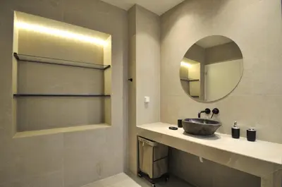 a bathroom with a sink and a mirror at Borgo Nuovo in Rhodes Town