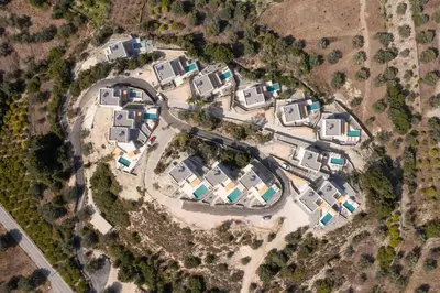 an aerial view of a group of camper homes at Massari Hills Luxury Living in Malona Village