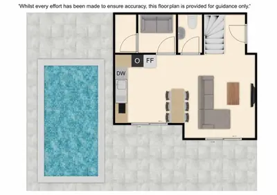 a floor plan of a villa with a swimming pool at Villa Elios Residence in Asklipiḯon