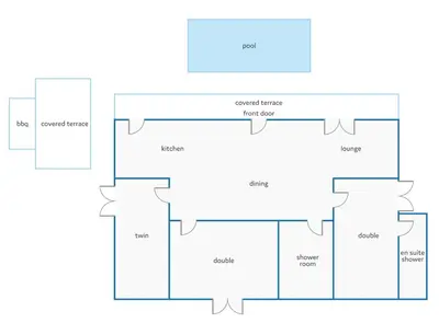 a floor plan of a house at Villa Kalathos by Villa Plus in Kalathos
