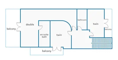 a schematic diagram of a building at Villa Harmony Rhodes by Villa Plus in Koskinou