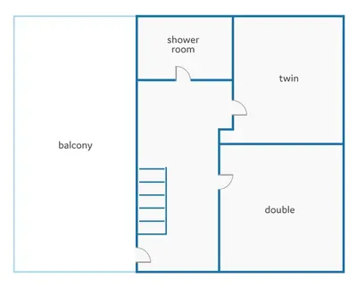 a drawing of a floor plan of a house at Villa Costa by Villa Plus in Ialyssos