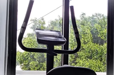 a seat in a bus with a view of a window at Piazza Masari in Haraki