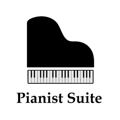 a piano isolated on a white background with the words pianist suite at Niochori Heritage: The Pianist Suite in Rhodes Town