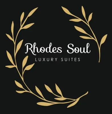 a gold laurelreath frame on a black background at Rhodes Soul Luxury Suites in Afantou