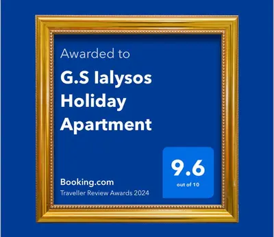 a picture frame with the words awarded to g s lazarus holiday appointment at G.S Ialysos Holiday Apartment in Ialyssos