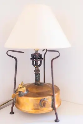 a lamp sitting on top of a table at LA CASA DI MARCONI in Symi