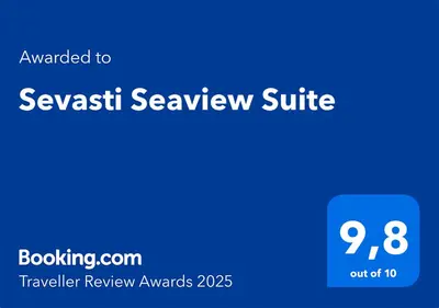 a blue screen with the text revealed to javascriptsavvy suite at Sevasti Seaview Suite in Koskinou
