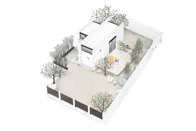 a rendering of a house at White dream summer house in Ialyssos