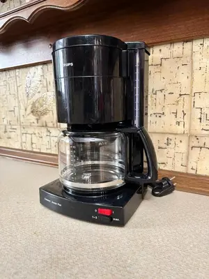 a coffee pot sitting on top of a blender at Sunset apartment in Rhodes Town